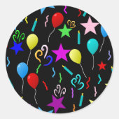 Feestje! Ronde Sticker (Voorkant)