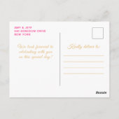 Feestje Roze Bruine Haren Prinses Verjaardagsfeest Briefkaart (Achterkant)