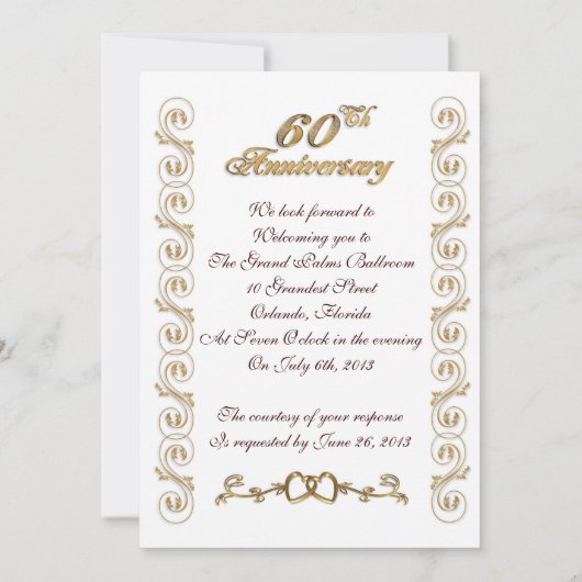 feestje ter ere van 60-jarig jubileum van ouders kaart (Achterkant)