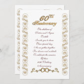 feestje ter ere van 60-jarig jubileum van ouders kaart (Voorkant / Achterkant)