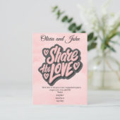 Feestje ter ere van de verloving - Deel de Liefde. Briefkaart (Staand voorkant)