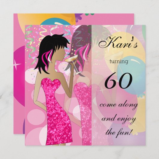 Feestje ter ere van zijn 60ste verjaardag kaart (Voorkant / Achterkant)