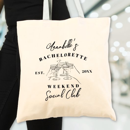 Feestje van de vrijgezelle dames van de sociale cl tote bag