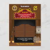 Feestje voor 5e verjaardag in stijl van Wilde West Briefkaart (Voorkant)