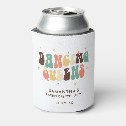 Feestje voor de Bruid Disco Dansende Koninginnen R Blikjeskoeler (Blikje Achterkant)