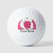 Feestje voor de Bruid Golfen Roze Rozen Persoonlij Golfballen (Voorkant)