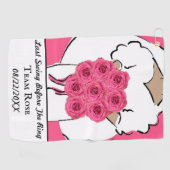 Feestje voor de Bruid Golfen Roze Rozen Persoonlij Golfhanddoek (Horizontaal)