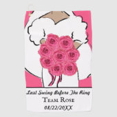 Feestje voor de Bruid Golfen Roze Rozen Persoonlij Golfhanddoek (Voorkant)