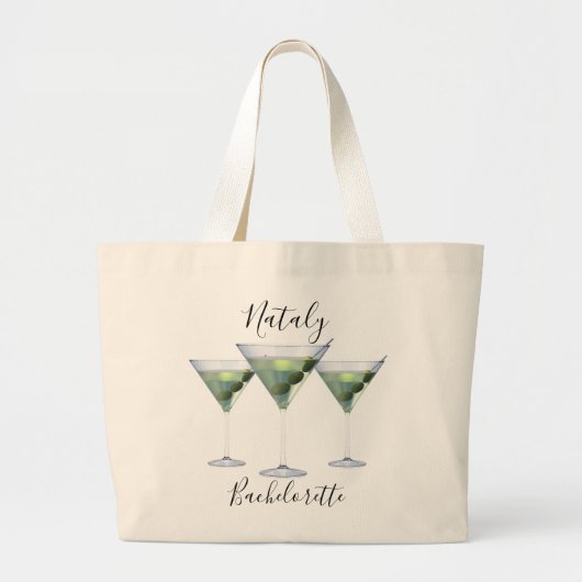 Feestje voor de bruid martini cocktails grote tote bag (Voorkant)