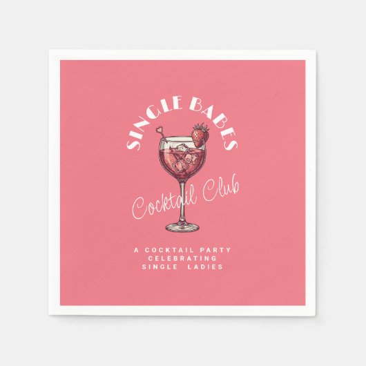 Feestje voor Enige Dames op Valentijnsdag Roze Coc Servet (Voorkant)