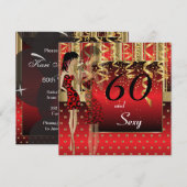 Feestje voor het 60ste verjaardagsmeisje kaart (Voorkant / Achterkant)