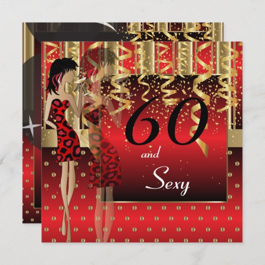 Feestje voor het meisje dat 60 wordt kaart (Voorkant / Achterkant)
