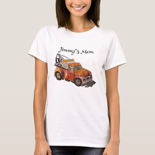 Feestje voor jongens verjaardag met bergingswagen t-shirt (Voorkant)