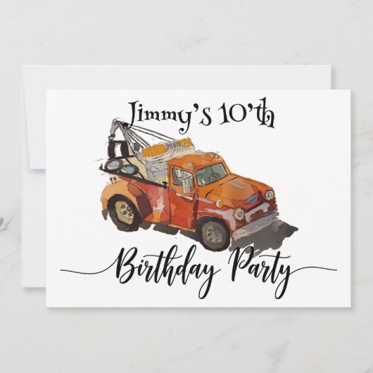 Feestje voor jongens verjaardag met Wrecker Save The Date (Voorkant)