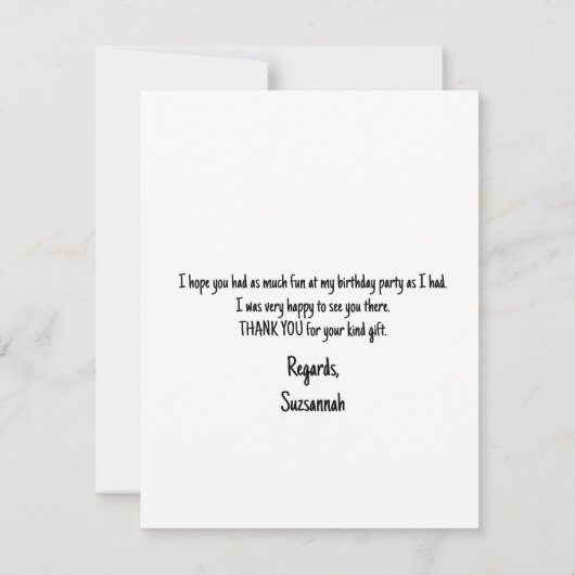 Feestje voor kinderen Roze & Witte Cavia Voetbal B Bedankkaart (Achterkant)