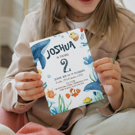 Feestje voor kinderen: zeedieren, vissen en korale kaart