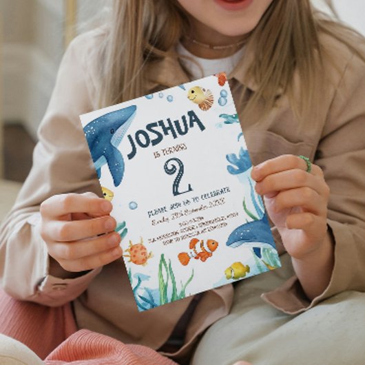 Feestje voor kinderen: zeedieren, vissen en korale kaart