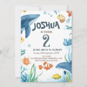 Feestje voor kinderen: zeedieren, vissen en korale kaart (Voorkant)