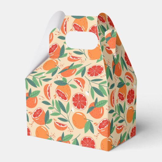 feestje voor oranje citrusvruchten bedankdoosjes (Achterkant)