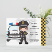 Feestje voor politie kinderen kaart (Staand voorkant)