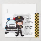 Feestje voor politie kinderen kaart (Voorkant / Achterkant)