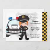 Feestje voor politie kinderen kaart (Voorkant / Achterkant)