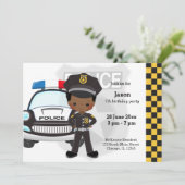 Feestje voor politie kinderen kaart (Staand voorkant)