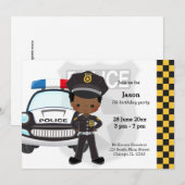 Feestje voor politie kinderen kaart (Voorkant / Achterkant)