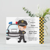 Feestje voor politie kinderen kaart (Staand voorkant)