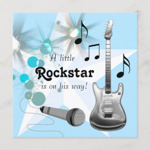 Feestje voor rockster baby jongen kaart