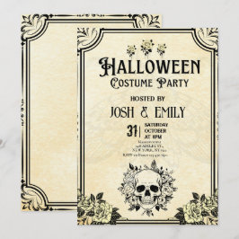 Feestje voor volwassenen met vintage Halloween-kos Kaart