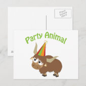 Feestje! Yak Uitnodiging Briefkaart (Voorkant / Achterkant)