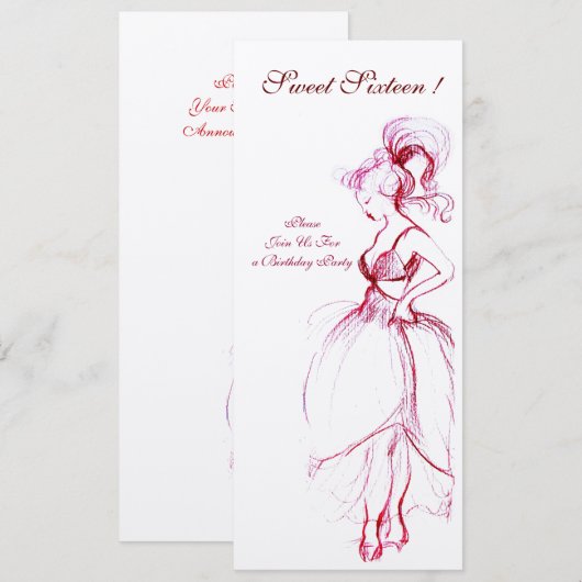 FEESTJE ZESTIENDE VERJAARDAG, roze crème vilt Kaart (Voorkant / Achterkant)