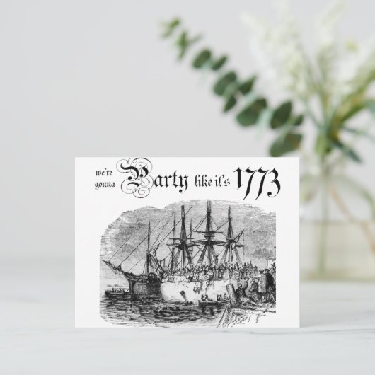 Feestje zoals het is 1773 briefkaart (Staand voorkant)