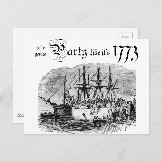 Feestje zoals het is 1773 briefkaart (Voorkant / Achterkant)