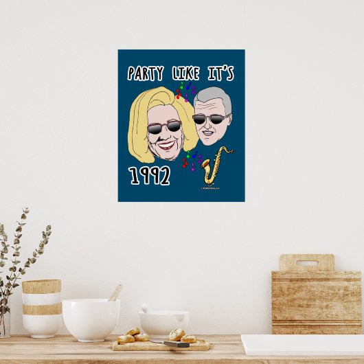 Feestje zoals in 1992 met Bill en Hillary Poster (Keuken)