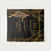 Feestje zwart goud 1920 art deco stijl wandkleed (Voorkant (horizontaal))
