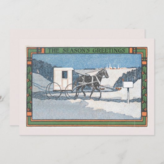  feestjes en kerstgroeten feestdagenkaart (Voorkant / Achterkant)