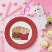 feestjes voor leuke hamburgers papieren bordje (Feest)