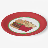 feestjes voor leuke hamburgers papieren bordje (Gekanteld)