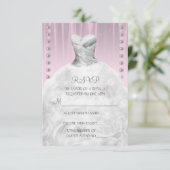 Feestjurk en parels Roze Quinceanera RSVP (Staand voorkant)