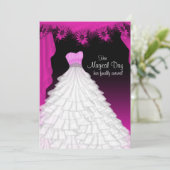 Feestjurk Fuchsia Hot Pink Daisy Quinceanera Kaart (Staand voorkant)