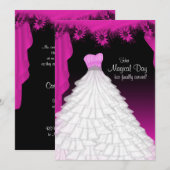 Feestjurk Fuchsia Hot Pink Daisy Quinceanera Kaart (Voorkant / Achterkant)