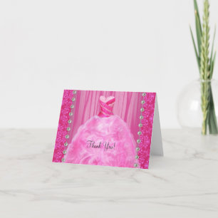 Feestjurk Parels Lichtroze Bedankkaartjes Bedankkaart