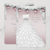 Feestjurk Princess Pink Rose Quinceanera Kaart (Voorkant / Achterkant)