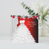 Feestjurk Red Rose Quinceanera Uitnodigingen (Staand voorkant)