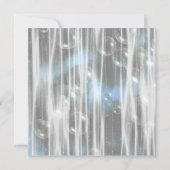 Feestjurk Witte en Blauwe Quinceanera Uitnodiginge Kaart (Achterkant)