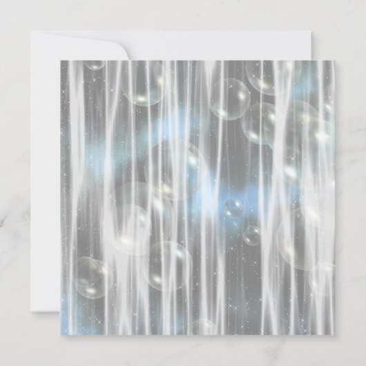 Feestjurk Witte en Blauwe Quinceanera Uitnodiginge Kaart (Achterkant)