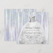 Feestjurk Witte Quinceanera Uitnodigingen (Voorkant / Achterkant)