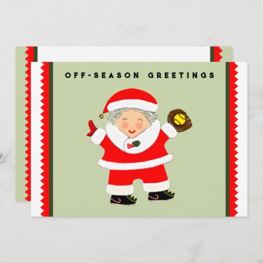 feestkaarten voor softball feestdagenkaart (Voorkant / Achterkant)